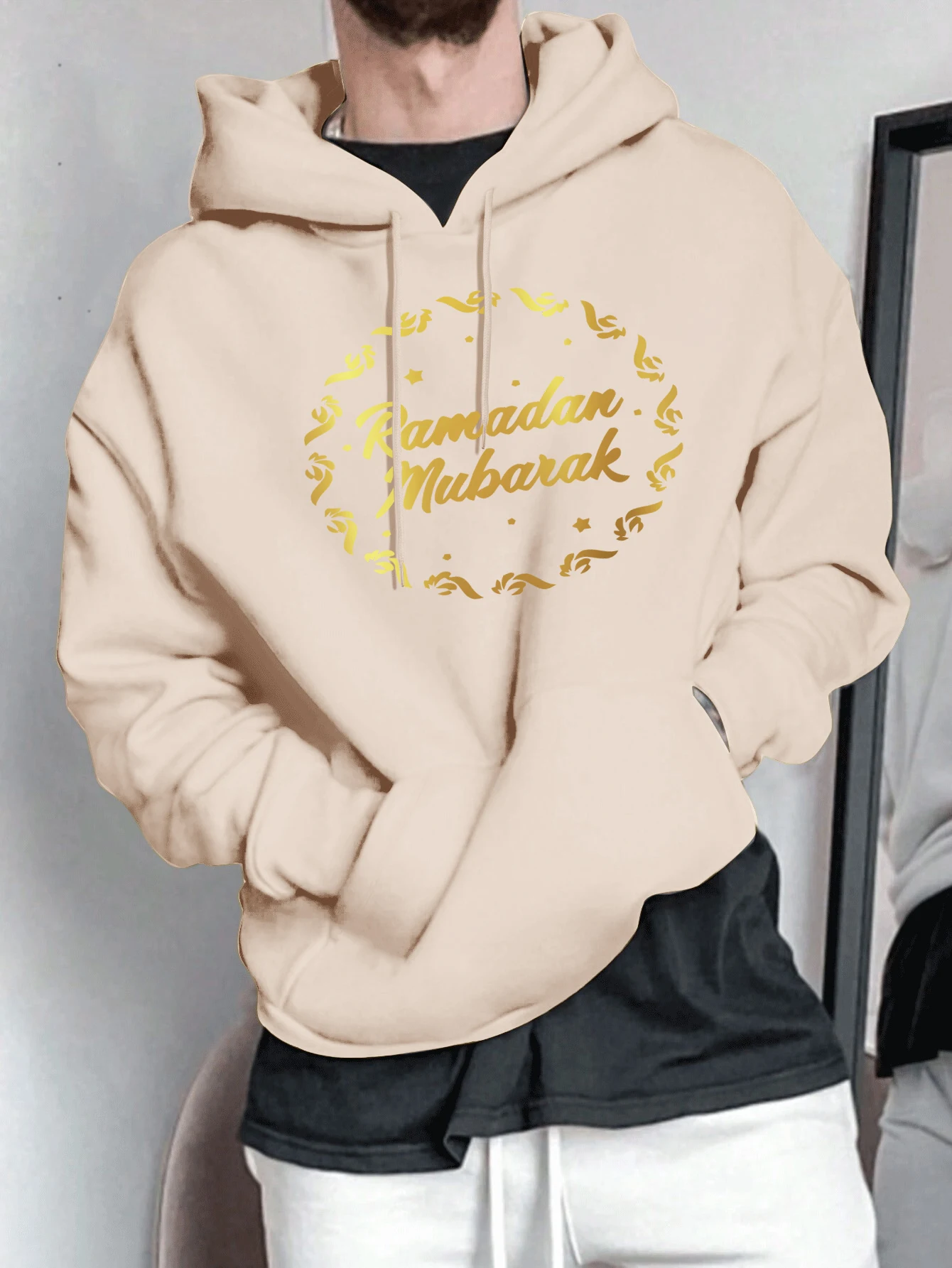 

Осенняя уличная толстовка с принтом «Ramadan Mubarak Art Letter», мужская спортивная удобная толстовка с капюшоном, флисовая спортивная одежда с длинными рукавами, мягкий теплый топ