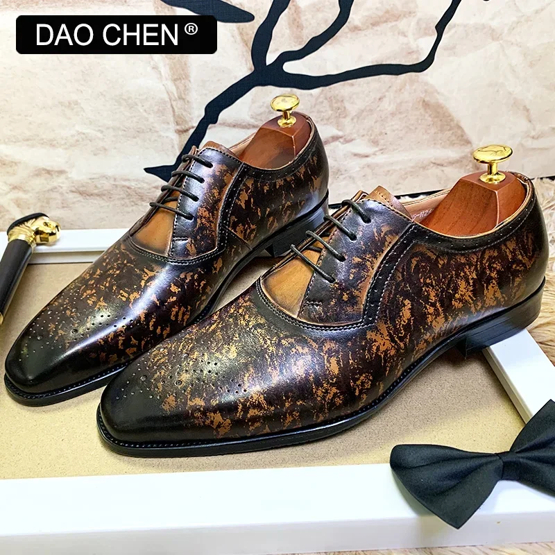 

LUXURY DESIGNER MEN OXFORD SHOES PURPLE YELLOW LACE UP BROGUE MENS DRESS SHOES OFFICE WEDDING REAL LEATHER SHOES FOR MEN