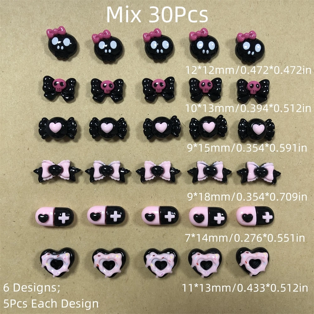 Bagged Resin Ornament Kitten Bunny Frog Bear Hot Girls Ice Cream Skull Head Cat-Shaped Crystal Diamond Xxl Nail Art Charms Decor