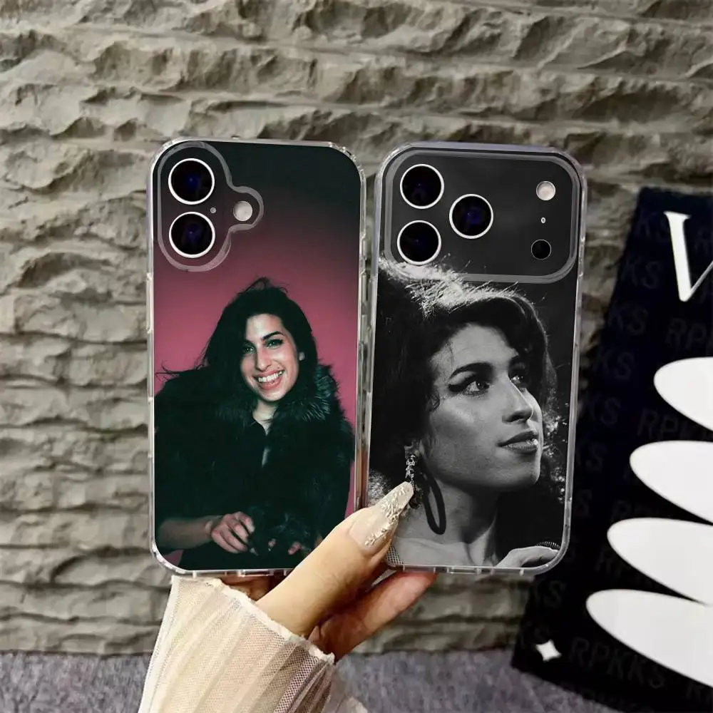 حافظة هاتف Singer Amy Winehouse لهاتف iPhone 6,16,15,14,13,12,11,17 Pro,Max,Plus,X,XS,XR,SE,غطاء ناعم شفاف صغير #1