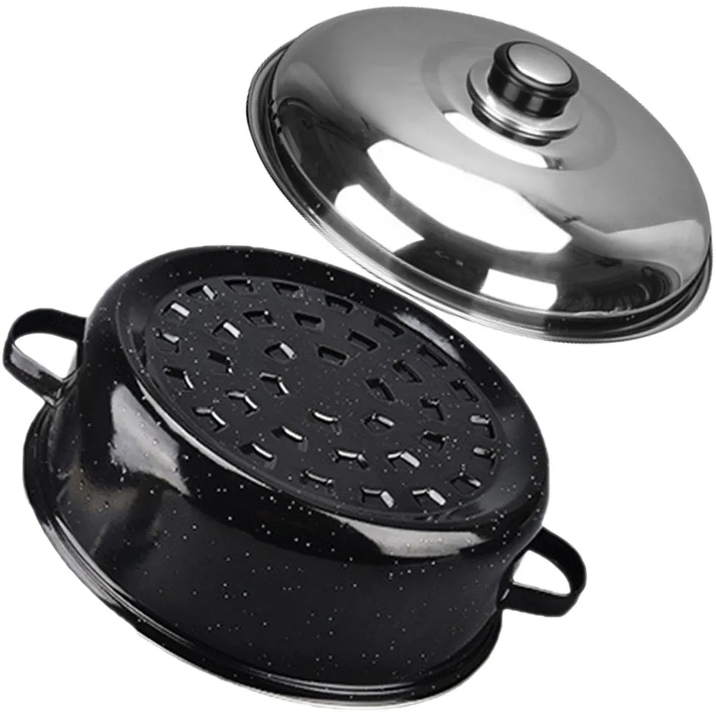 

Household Roasting Pan Covered Roaster Multi-Function Cooking Pot Convenient Oven Roasted Sweet Potato Corn Chestnut Pan