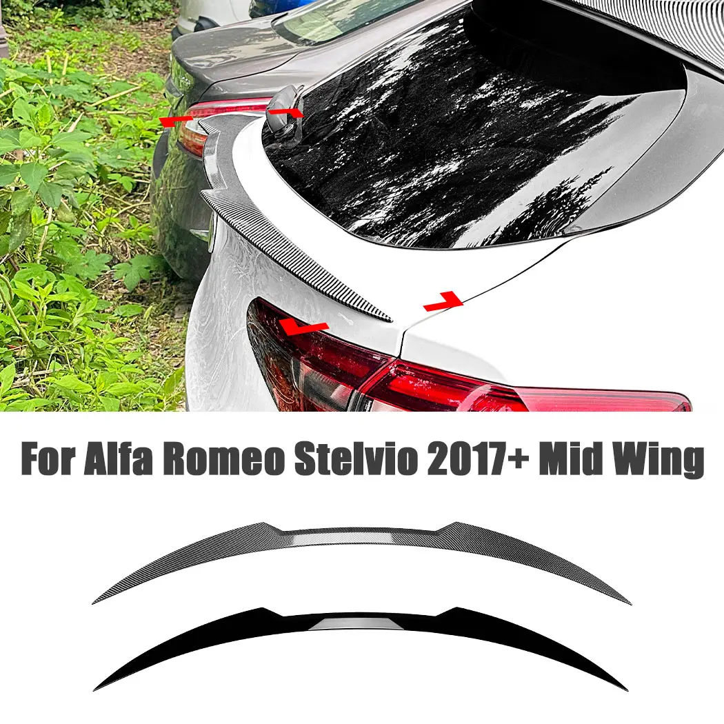 Car Roof Trunk Wing Splitter Tail Wing For Alfa Romeo Stelvio 2017+ Fixed Wind Wing Spoiler Exterior Guard Auto Accessories