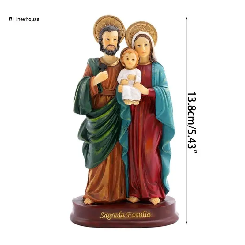 Holy Family Statues Set Colorful Religious Figurine Decors Resin Statue Christmas Decoration Home Ornament Crafts Dropship