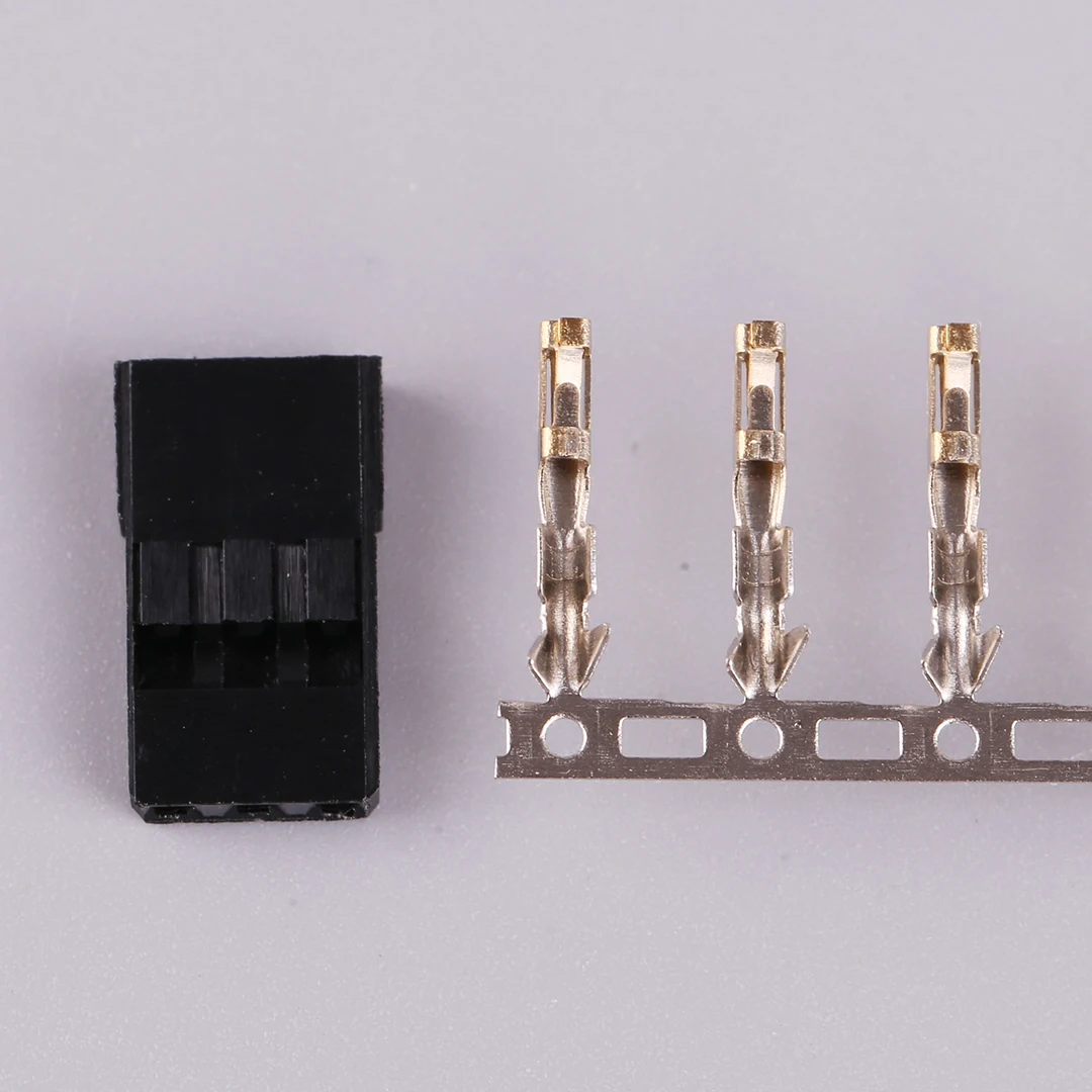 10 Sets DIY 3 Pin Servo Plug Set Female Male Connector Gold Plated For Futaba JR Type RC Airplane Multirotor Quadcopter Plug