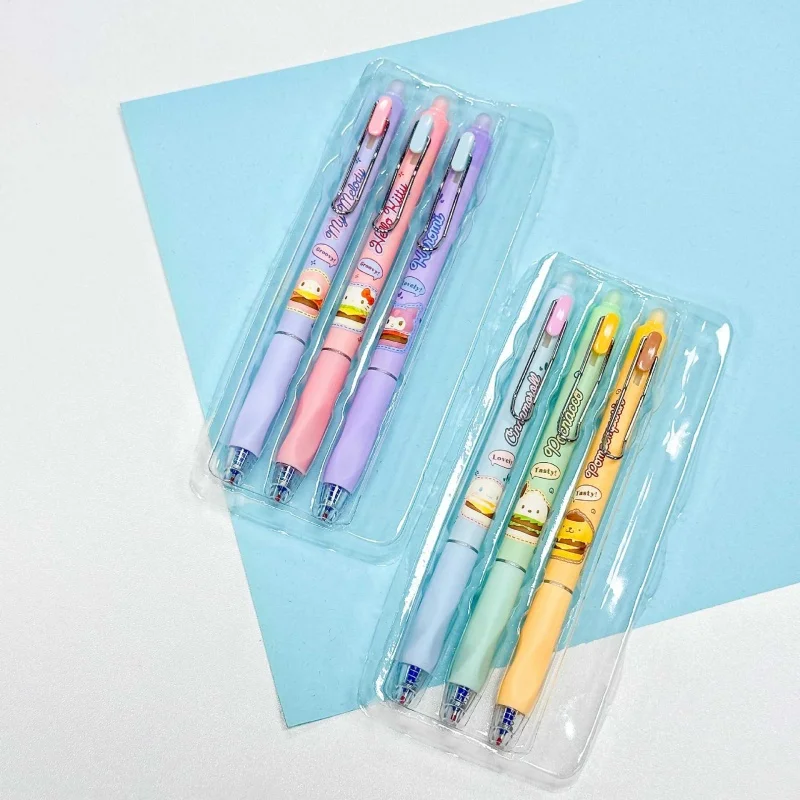

24pcs/lot Sanrio Kuromi Melody Kitty PomPomPurin Erasable Gel Pen Cute 0.5mm Blue Ink Neutral Pens Office School Supplies