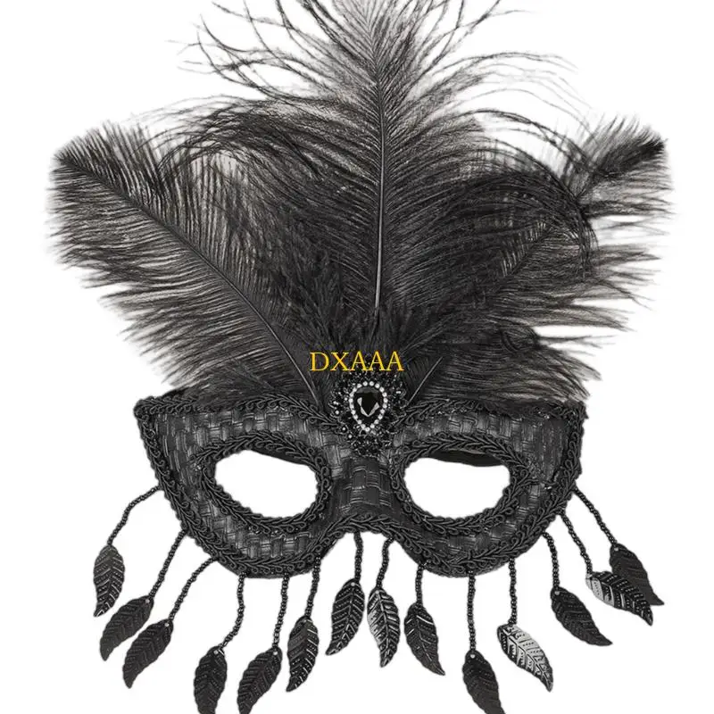 DXAA Half Mask Comfortable Lace Trim Party Essential for Halloween Party