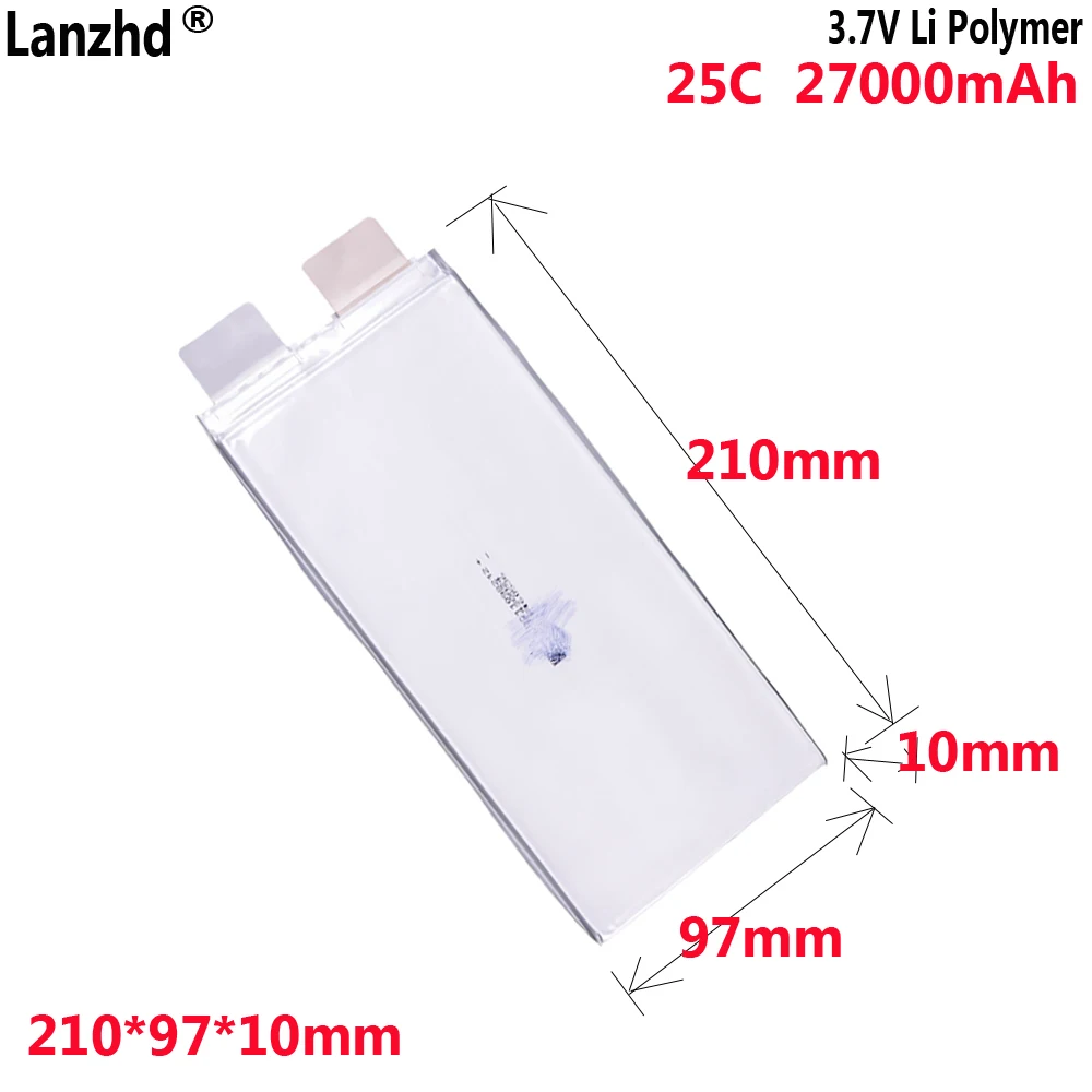 11098212 3.7V 27000MAH 25C lithium battery For agricultural drone Multi-axis DIY self-assembly cell  210*97*10mm