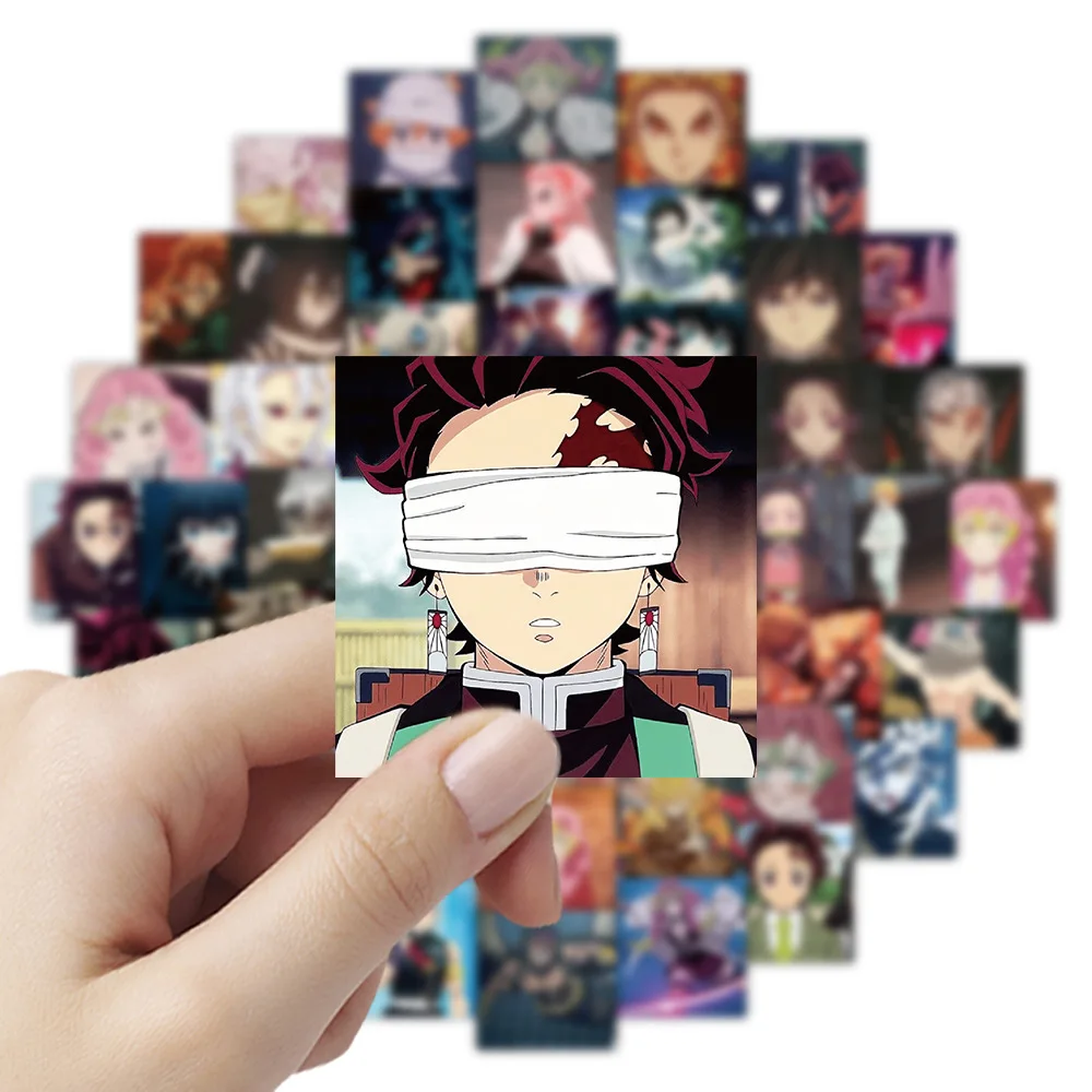 10/50 pezzi Demon Slayer Anime Manga Graffiti adesivo impermeabile personaggio dei cartoni animati Kamado frigorifero casco da skateboard all'ingrosso