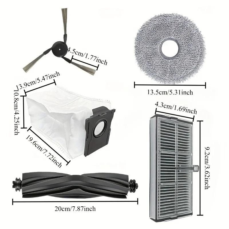 27-Piece Accessory Kit For Dreame X30 Ultra, Mova E30 Ultra, L10s Pro Ultra Heat, and L10s Ultra Gen 2 Robot Vacuum Cleaners