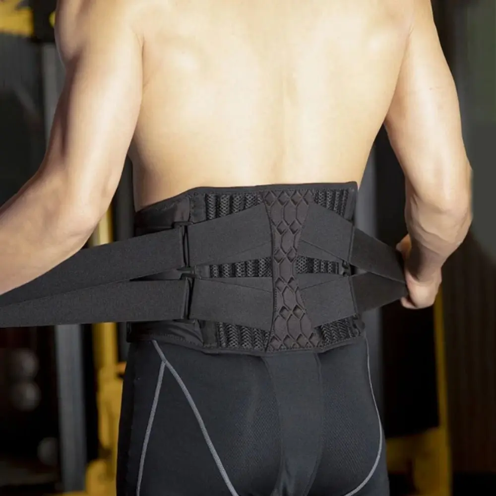 Sabuk Pelatih Pinggang yang Dapat Bernapas, Penyangga Kuat, Korset Lumbal yang Dapat Disesuaikan, Desain Ramping, Sabuk Penyangga Tulang Belakang untuk Aktivitas Olahraga