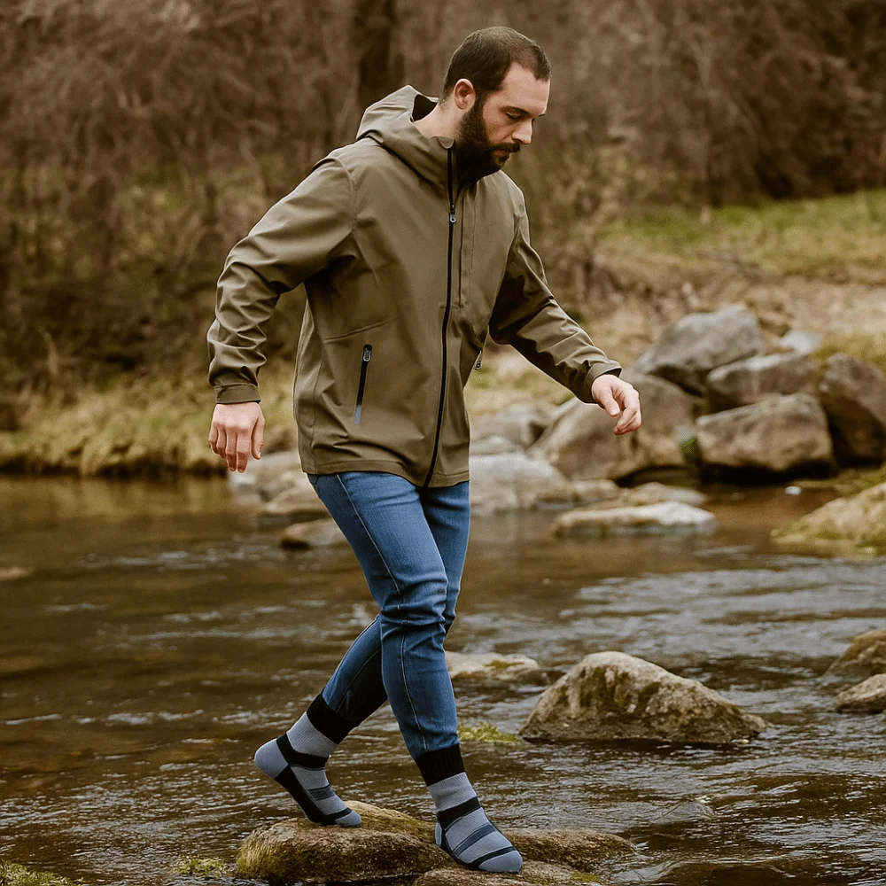 Thick Men Waterproof Socks Breathable Moisture-Wicking Skiing Socks Comfortable Anti-Wear Outdoor Socks Snow Sports