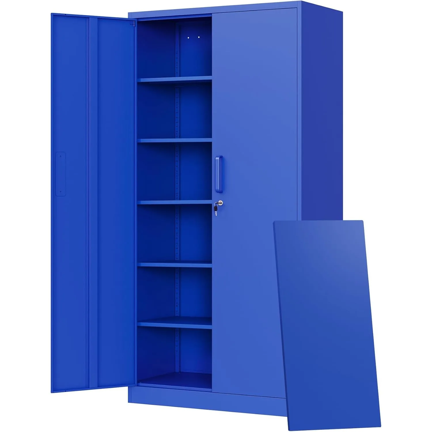 Metal Garage Storage Cabinets with Lock Door and Adjustable Shelves, Steel Tool Cabinets for Home,Warehouse Organisieren (Blue)