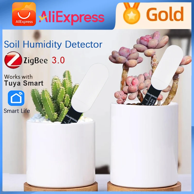 Tuya Smart Zigbee Soil Tester Temperature and Humidity Meter Thermo Hygrometer Garden Plants Soil Humidity Monitor Detector