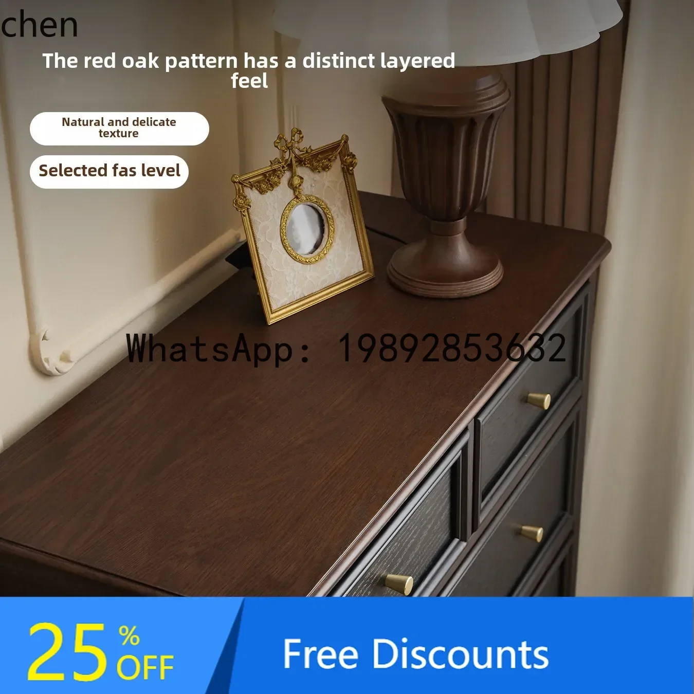 

ZC retro solid wood chest small apartment bedroom bedside locker medieval storage cabinet