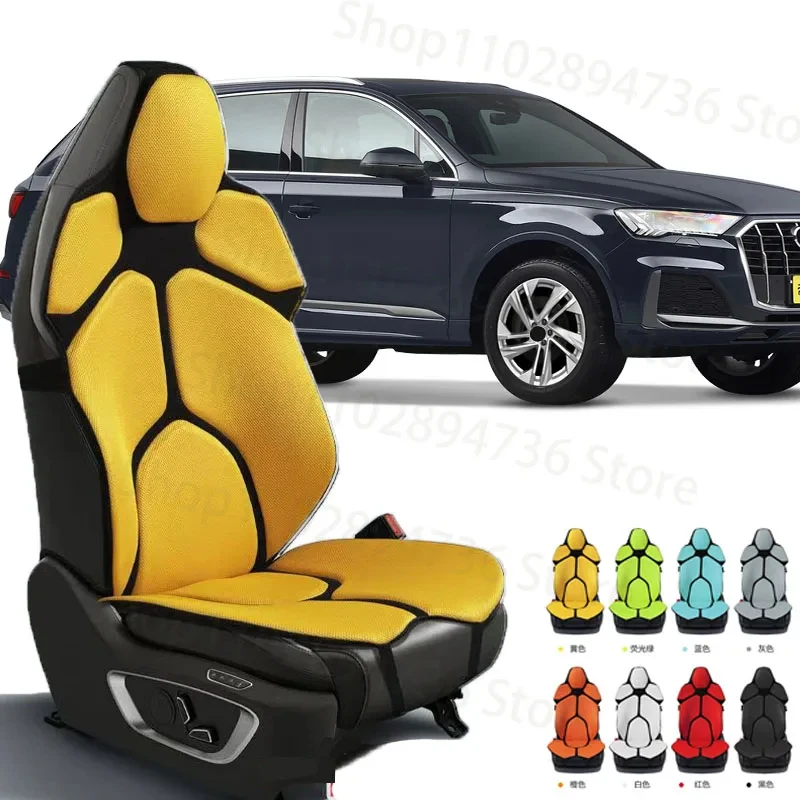 FOR AUDI Q7 Cushion Car Seat Chair Back Mesh Lumbar Back Brace Massage Back Pad Support Home Office Accessories