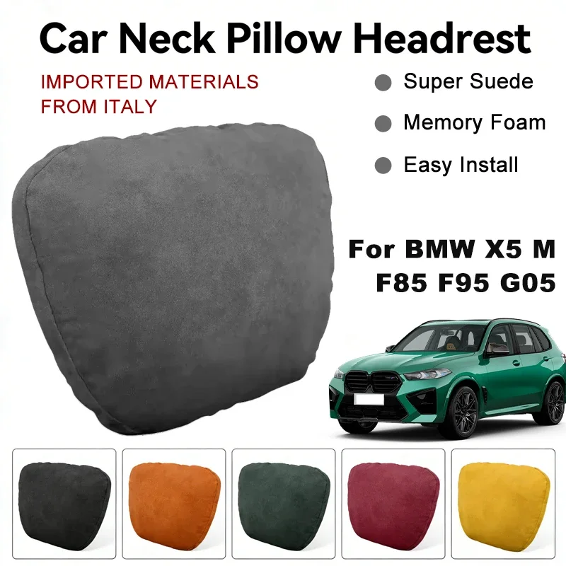 

Italy Suede Car Neck Rest Pillow For BMW X5 M F85 F95 G05 Seat Head Neck Support Cushion Auto Interior Accessories