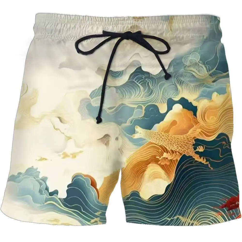 

3D printed loose shorts mens summer cartoon casual sports beach pants