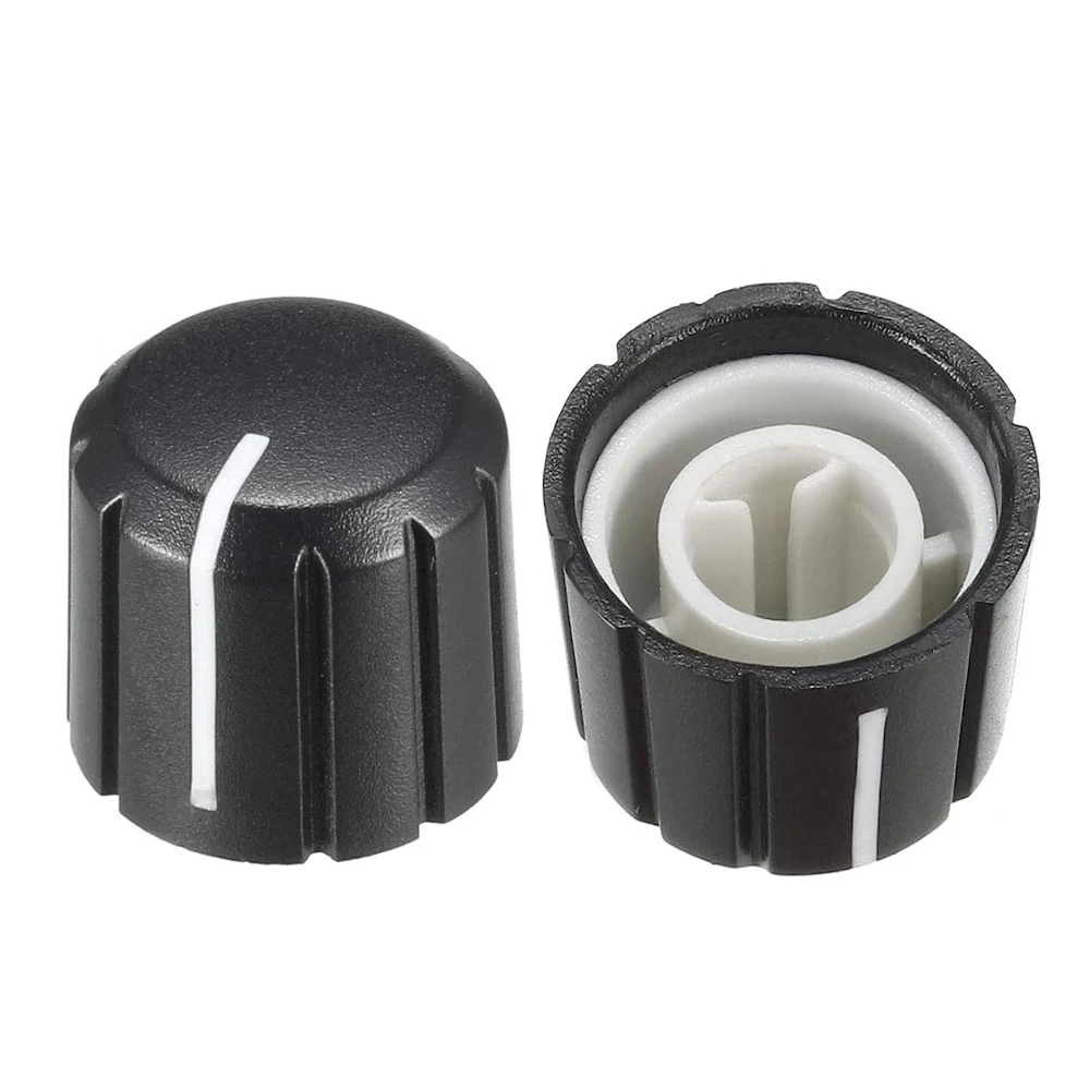 10Pcs 15x13.5mm Plastic Potentiometer Rotary Guitar Volume Knob for 6mm Diameter D Type Shaft