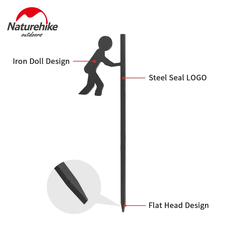 

Naturehike открытый супер длинный гвоздь 36,5 см железо прочный походный палатка оборудование кукольный напольный гвоздь фиксированная ветровая веревка аксессуары