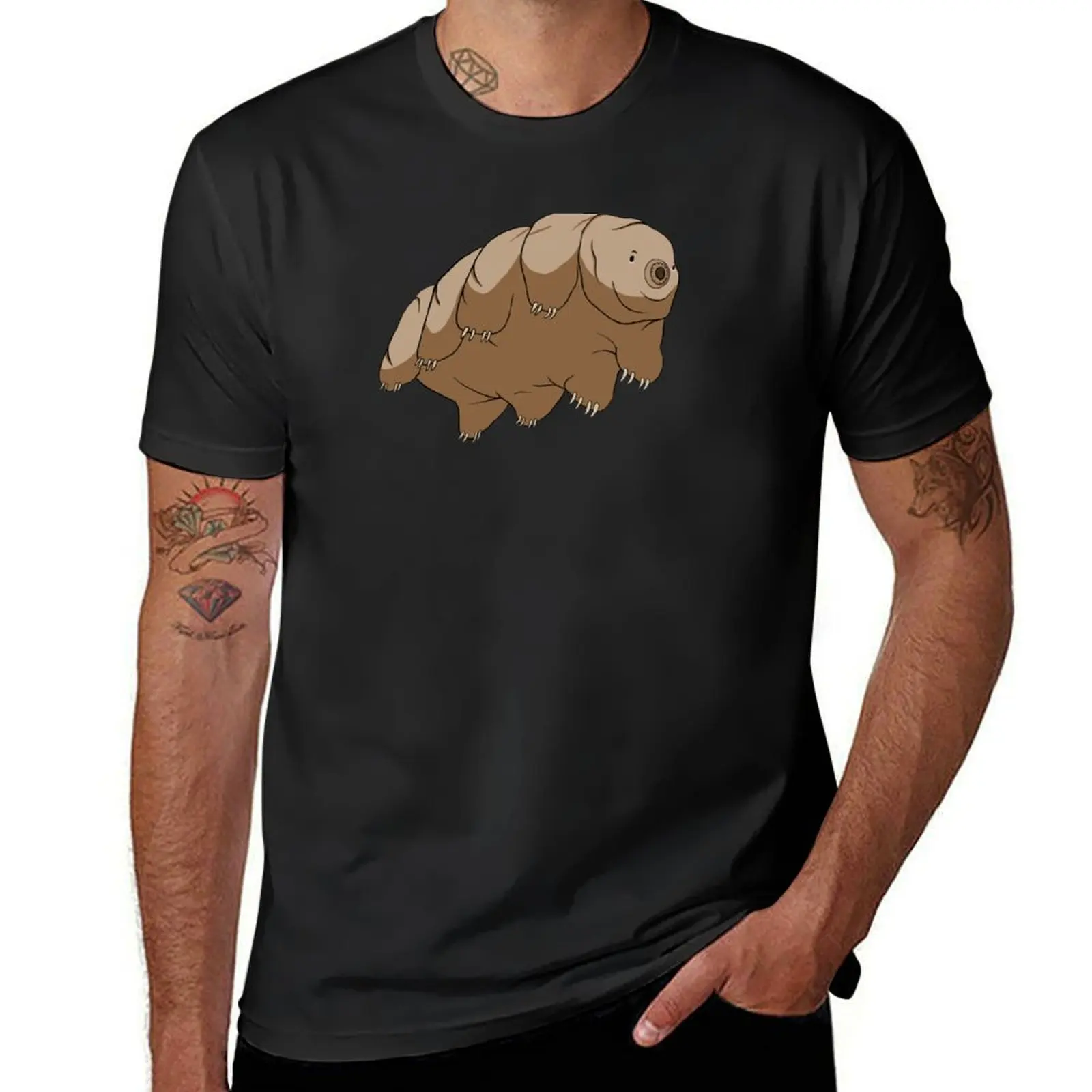 Tardigrade Water Bear Drawing T-Shirt boys animal print heavyweights sweat men clothing