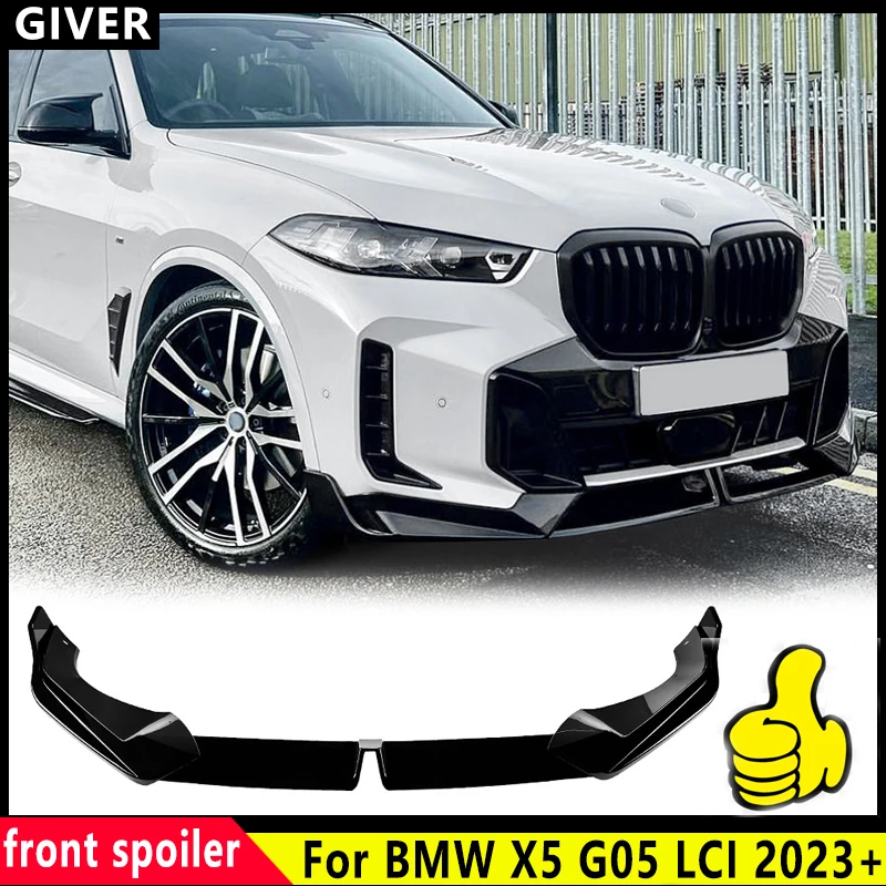 For BMW X5 G05 LCI 2023+ M Sport Front Bumper Lip Spoiler Splitter Diffuser Sports version Body Kit Accessories