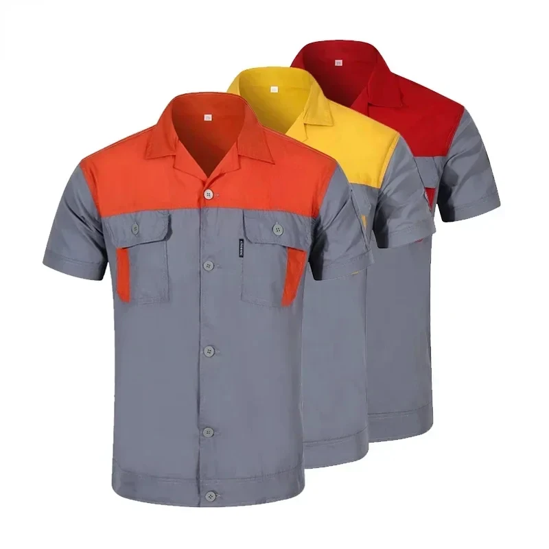 Customized logo overalls tops and pants men and women mechanics auto mechanics high quality overalls two-pocket T-shirts