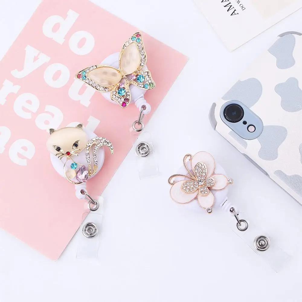 

Name Card Elephant Crystal Work Card Clips ID Card Clips Nurse Badge Clip Hospital Badge Holder Retractable Badge Reel