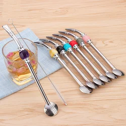 Stainless Steel Removable Filter Head Bombilla Straw Set Yerba Mate Drinking Filter Tea Strainers Tea Infusers Kitchen