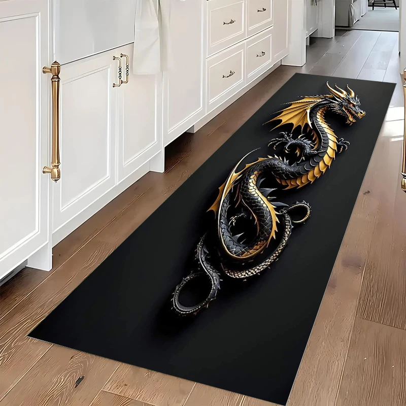 

Magic Dragon Corridor Floor Mat Anti Slip Game Carpet Dragon Pattern Carpet Dragon Theme Decoration Bedroom Living Room Carpet