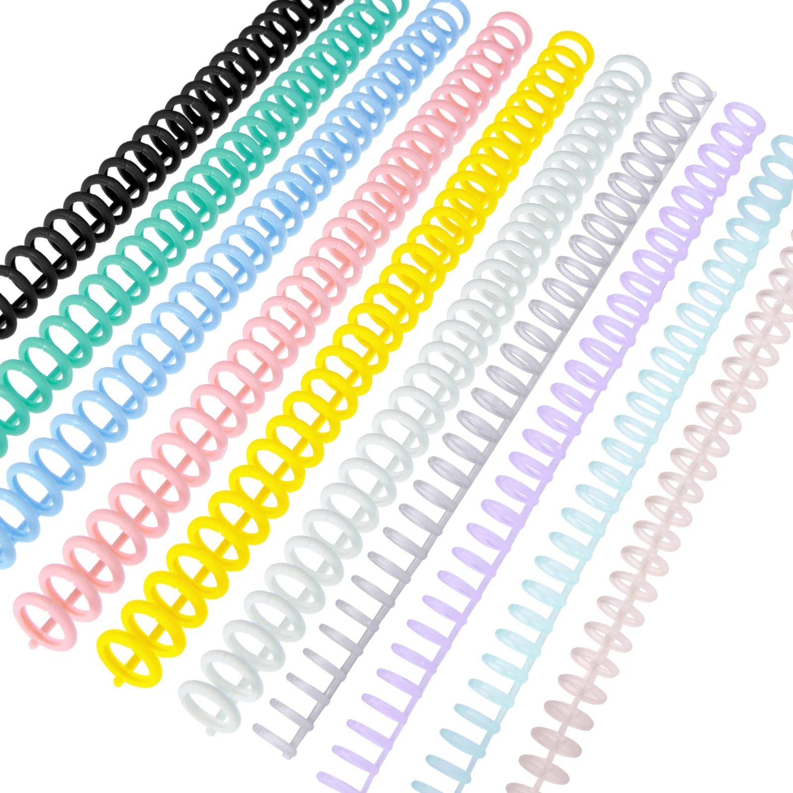 KW-trio 10pcs Plastic 30-Hole Loose Leaf Binders Ring Binding Spines Combs 85 Sheets Capacity for DIY Paper Notebook Album