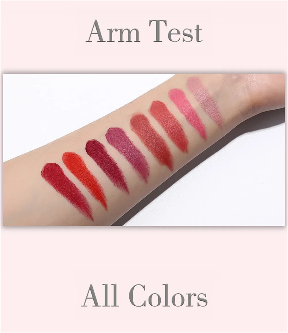 8 Colors Matte Bullet Lipstick Waterproof Long-Lasting Velvet Lipstick Easy To Wear Nude Nutritious Makeup