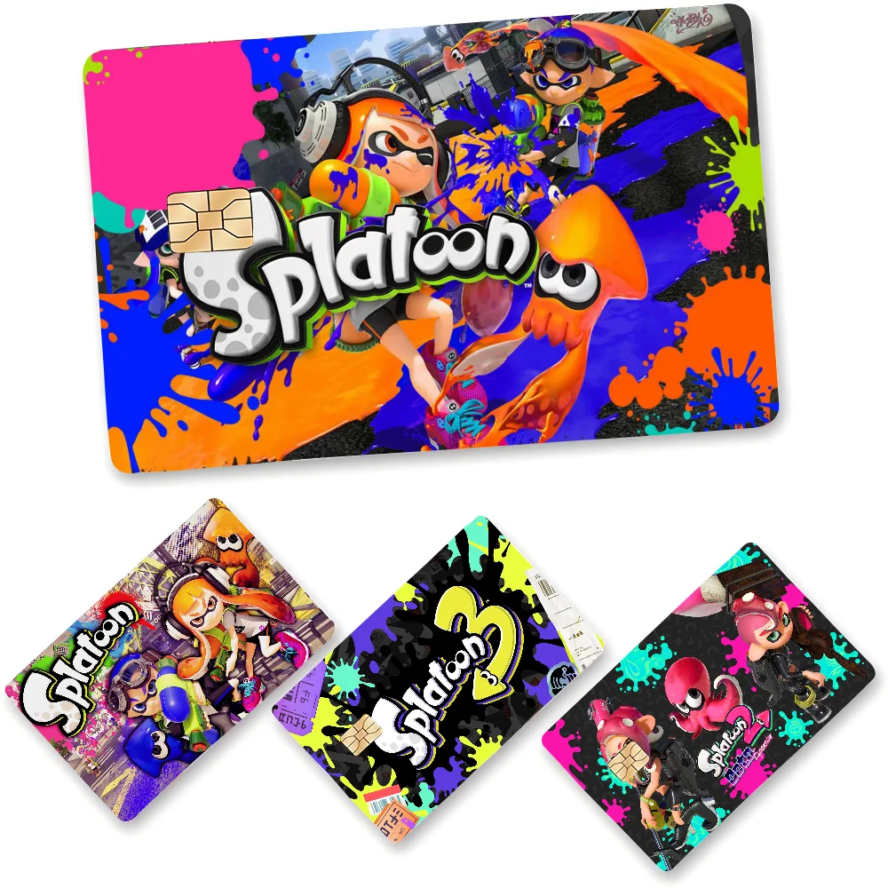 Splatoon Anime Spend Or Save Funny Shell On Off Ultra Thin No Fade Sticker Skin Cover Film For Debit Credit Card