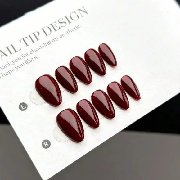 10pcs Handmade Wearable Nail Tips, Short Nails,christmas Suitable For Women And Girls For Daily And Festive Wear, With Nail Set