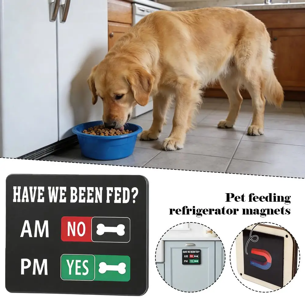 Cat Dog Feeding Tracker Acrylic Reminder Sign Magnetic For Fridge Door Organization Must Have