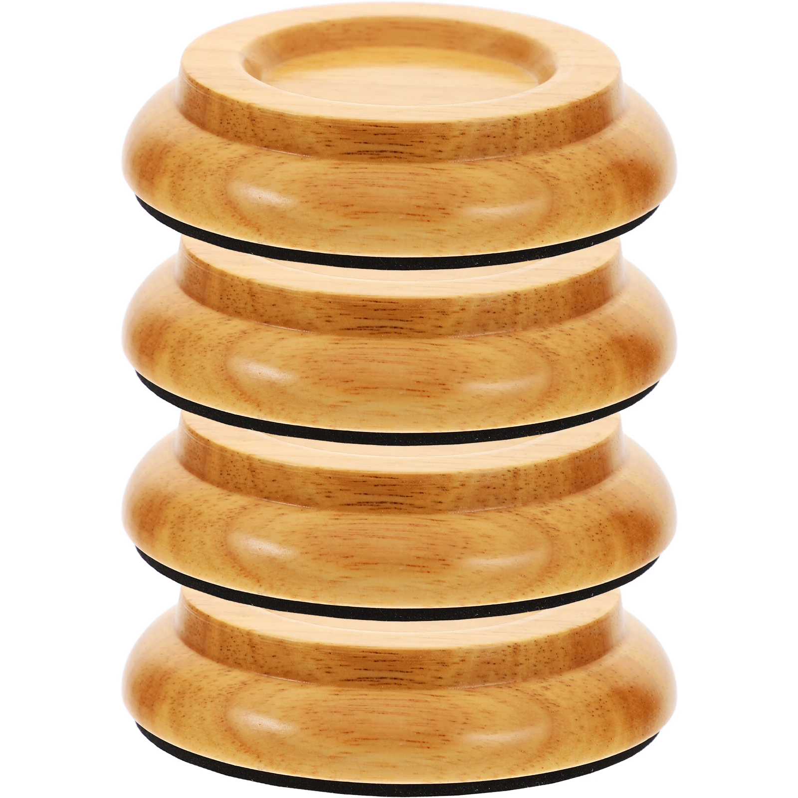 

4 Pcs Piano Leg Pads Wooden Caster Cups Anti-noise Non-skid for Upright Grand Piano Floor Protection Small Size