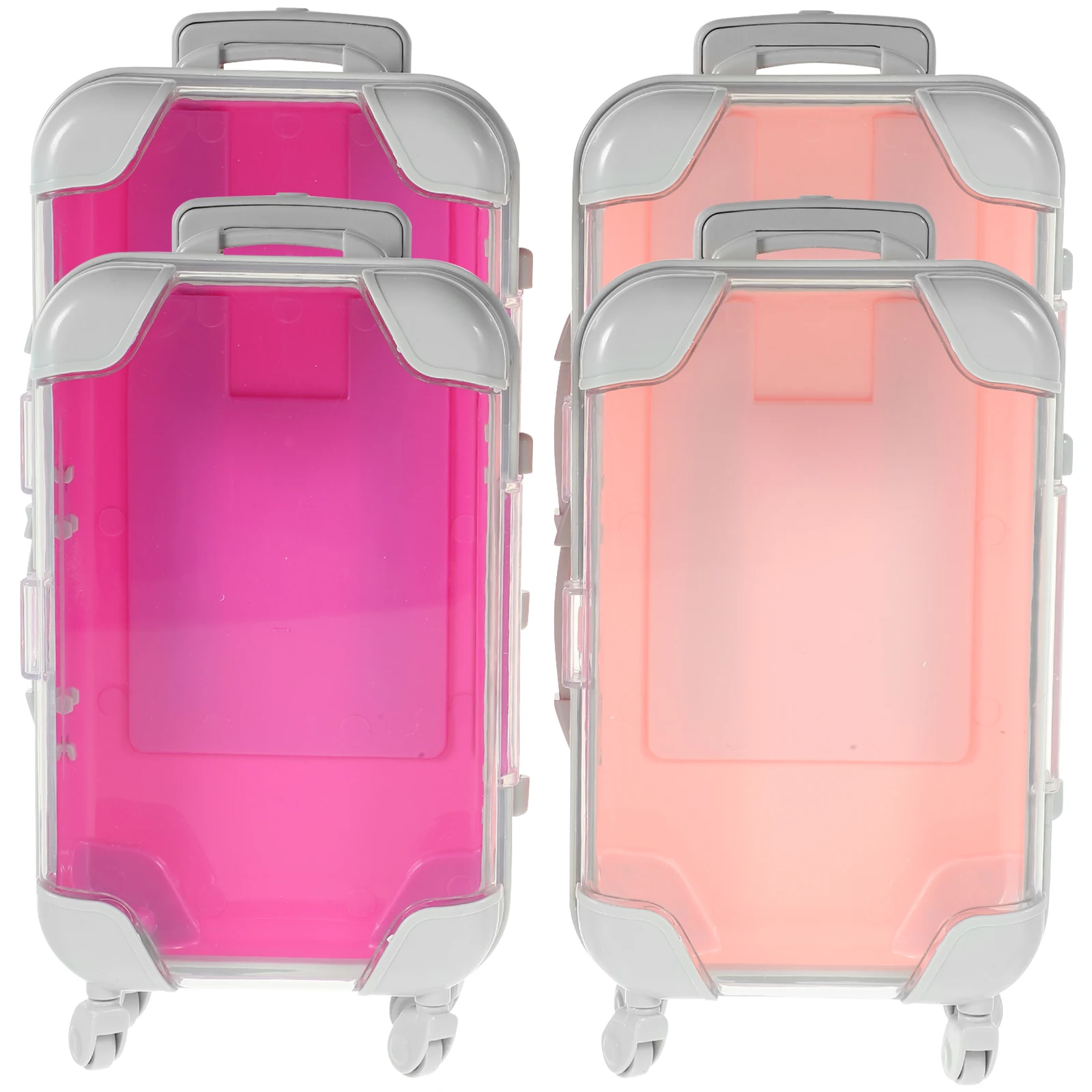 

4pcs Mini Suitcase Simulation Mini False Eyelashes Trolley Suitcase Eyelash Box Storage Box Travel Makeup Portable Case