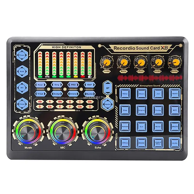 Live Broadcast Sound Card 8 Kinds Effect for Microphone Streaming Recording Dropship