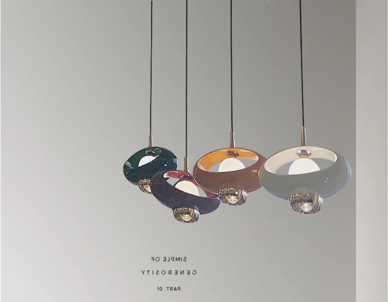 Modern Simple LED Pendant Lights Multicolor Bedroom Decor Nordic Aviation Aluminum Restaurant Lighting Industrial Hanging Lamps