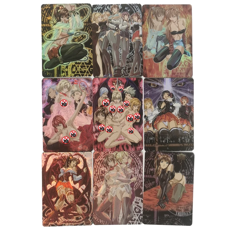 9Pcs/set Sexy Anime Girl Cards Bible Black-La Noche De Walpurgis Imari Kurumi Rika Shiraki Saeki Kaori Game Collection Cards Toy