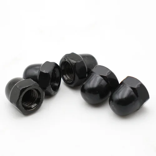 Imagen 2 del producto 5-20 piezas M3 M4 M5 M6 M8 M10 M12 tuercas de bellota métricas de acero al carbono negro tuercas hexagonales de corona tuercas con tapa abovedada