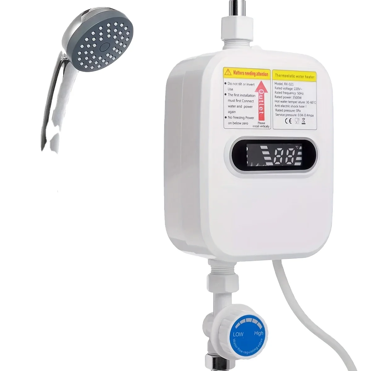 3000w 110V 220V Fast Water Heating Electric Digital Mini Quick Instant Bathroom Kitchen Tankless Washing Water Boiler