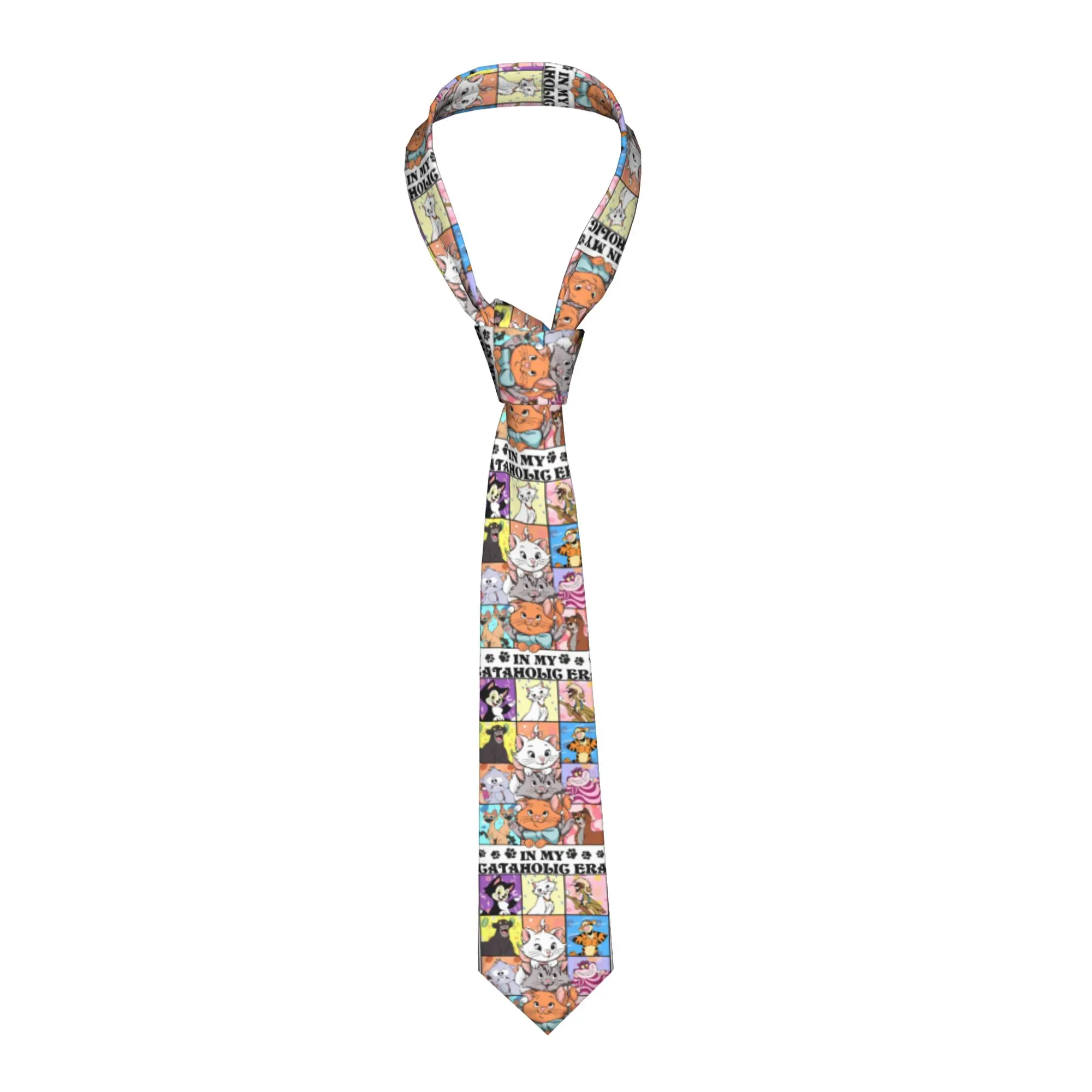 

Формальный галстук с изображением кошки Мари из мультфильма «Аристокоты» для офиса, персонализированный мужской галстук