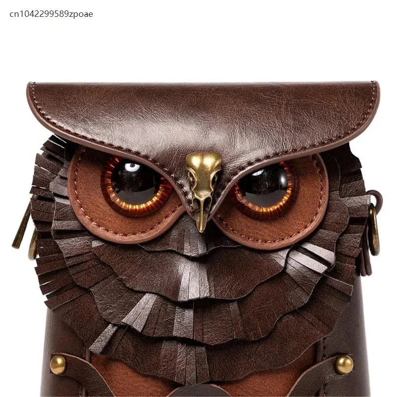 

Medieval Steampunk Owl Bag Womens Cartoon Owl Shoulder Bag Girls Pu Leather Crossbody Bag Coin Purse For Daily Travel