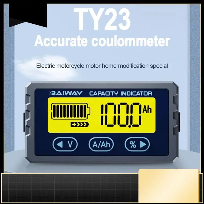 BAIWAY Battery Tester 8V-120V 100A Coulomb Meter Capacity Indicator Lithium  Detector Coulomb Meter Voltmeter Durable A-N37R