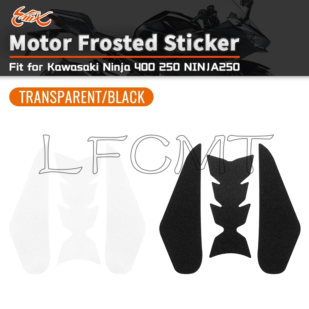 

Tank Pad Protector Frosted Sticker Gas Knee Grip Traction Side Pad Fit for Kawasaki NINJA400 NINJA250 NINJA 400 250 2018-2022