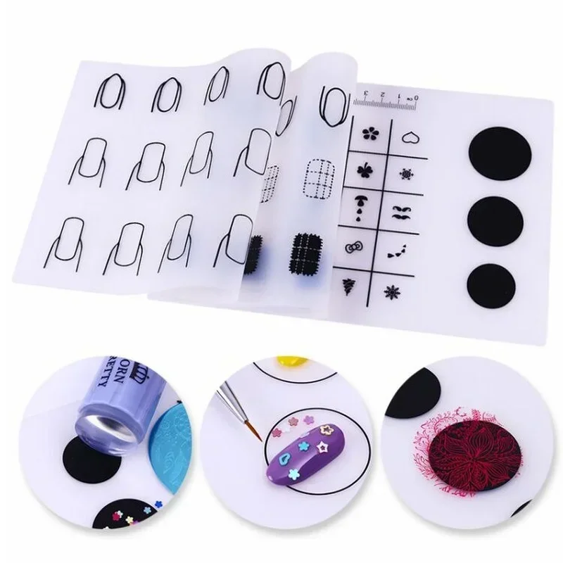 1pc Silicone Nail Stamp Mat Nail Art Polish Transfer Pattern Pad Fill Color Template Manicure Tools Stamping Stencil 21*15cm