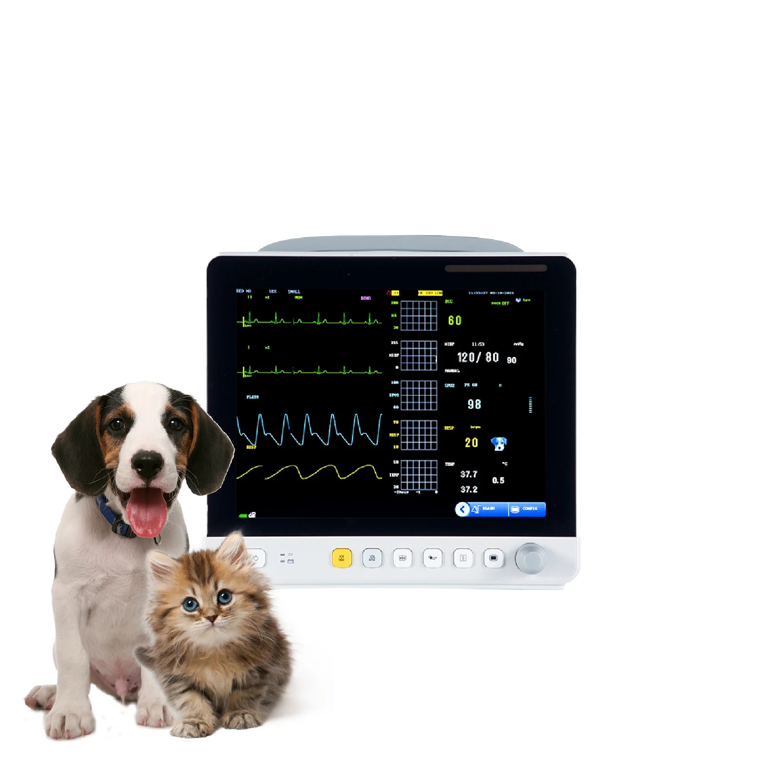 

Veterinary Vet Icu Surgical Vital Signs Multi-Parameter Medical Monitor For Vet