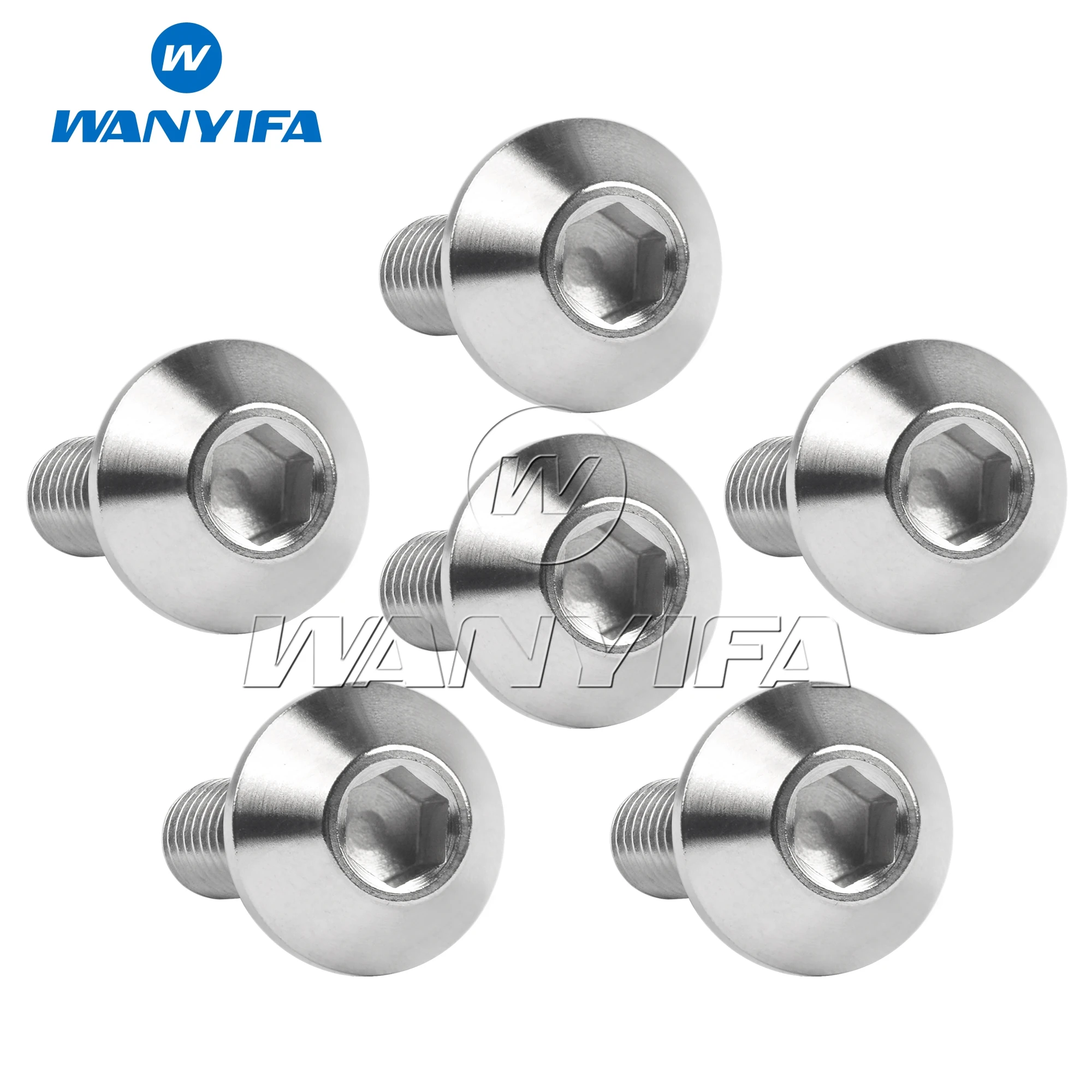 Wanyifa Titanium Bolts M6x20/25mm Hex Head Screws for Yamaha Motorcycle Brakes 6pcs