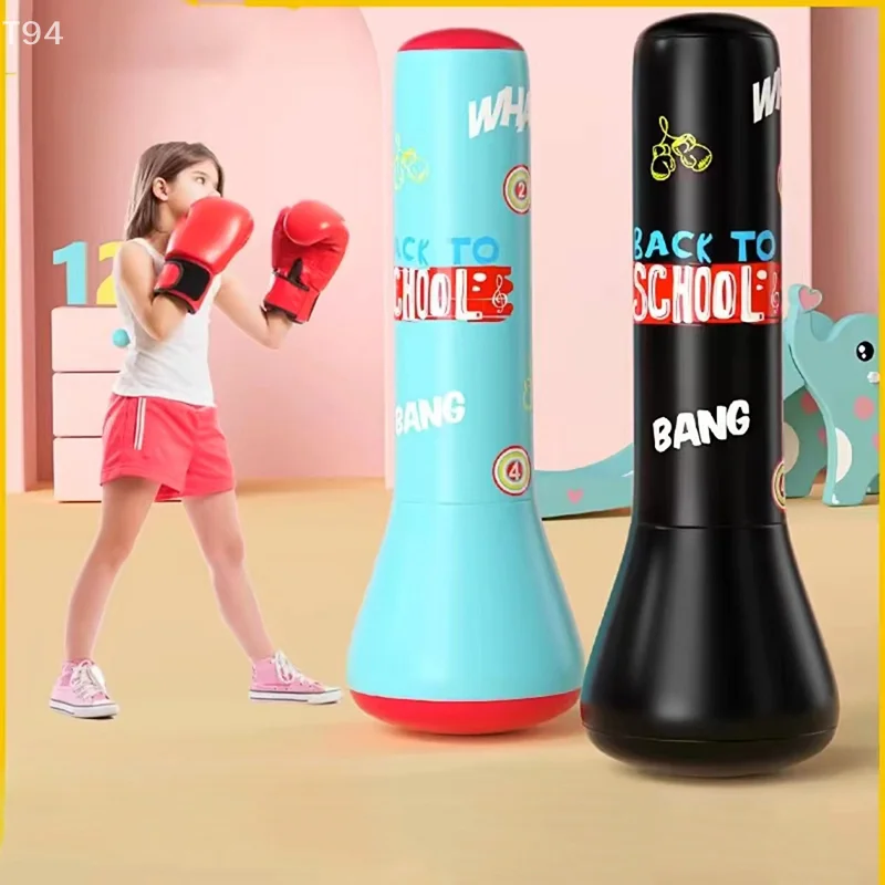 Saco de boxeo inflable para niños, saco de boxeo para entrenamiento físico, columna de lucha deportiva de PVC, juguete, boxeo, lucha, presión, saco de arena