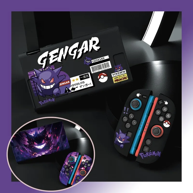 Cartoon Gengar Pikachu Case for Nintendo Swtich 2 Silicone Soft Shell Joy-Con Controllers Shockproof Protective Cover Accessory